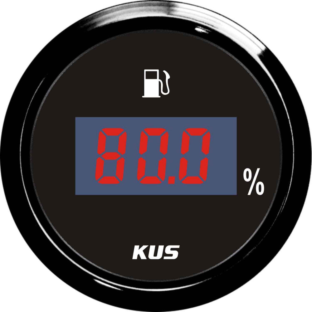 KUS Digital Fuel Level Gauge with Black Stainless Bezel (Euro)  JMV00352