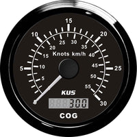 KUS GPS Speedometer Gauge 30 Knots (Black Bezel and Dial)  JMV00376 - ChasNewensMarine