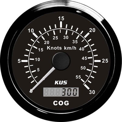 KUS GPS Speedometer Gauge 30 Knots (Black Bezel and Dial)  JMV00376