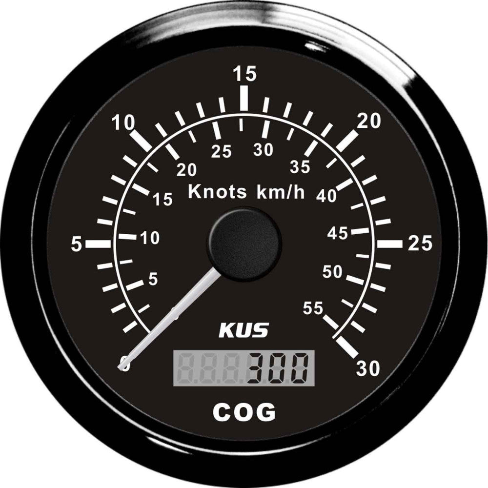 KUS GPS Speedometer Gauge 30 Knots (Black Bezel and Dial)  JMV00376 - ChasNewensMarine