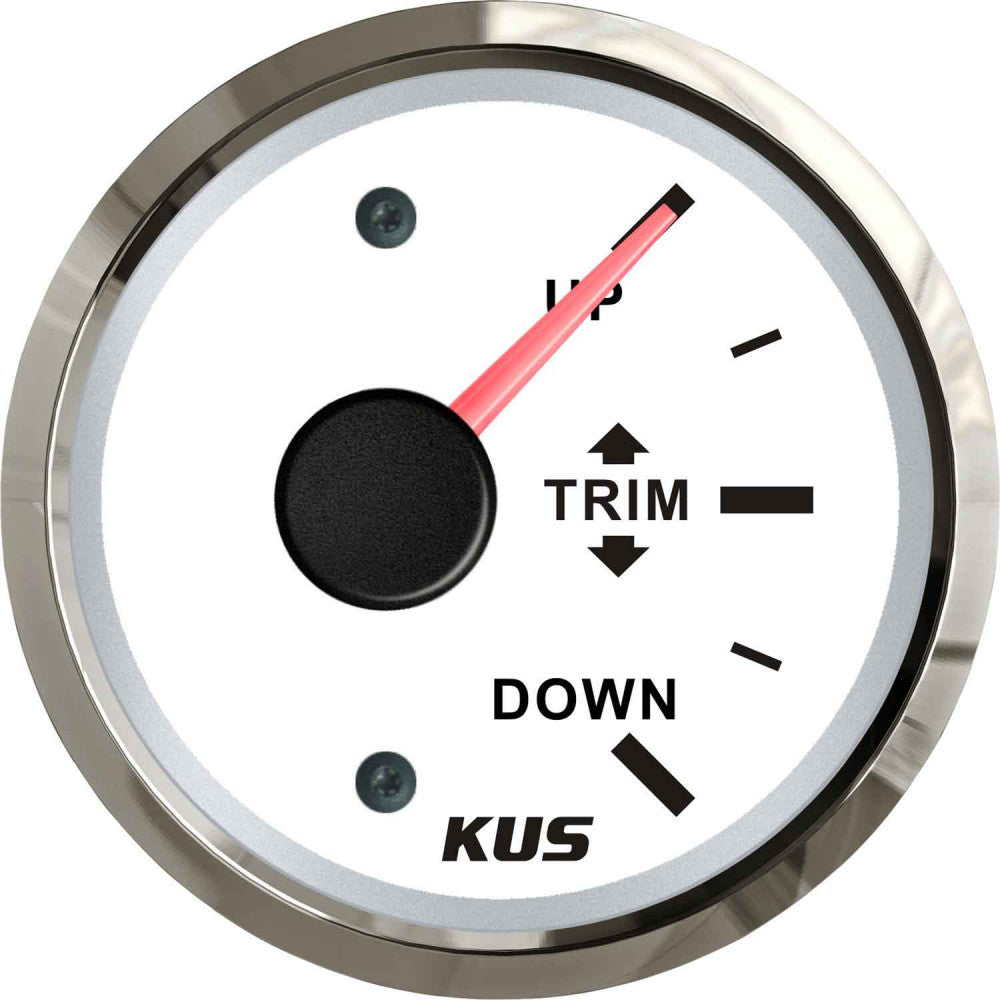KUS White Trim Level Gauge (Mercury / Stainless Steel Bezel)  KY09123 - ChasNewensMarine