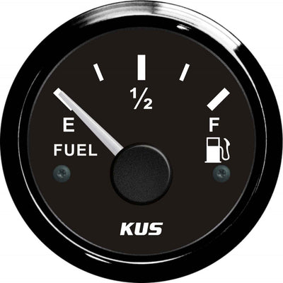 KUS Fuel Level Gauge with Black Stainless Bezel (US Resistance)  KY10003