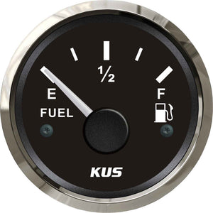 KUS Fuel Level Gauge with Stainless Steel Bezel (Euro Resistance)  KY10005 - ChasNewensMarine