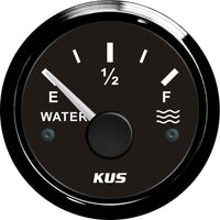 KUS Water Level Gauge with Black Stainless Bezel (US Resistance)  KY11003 - ChasNewensMarine