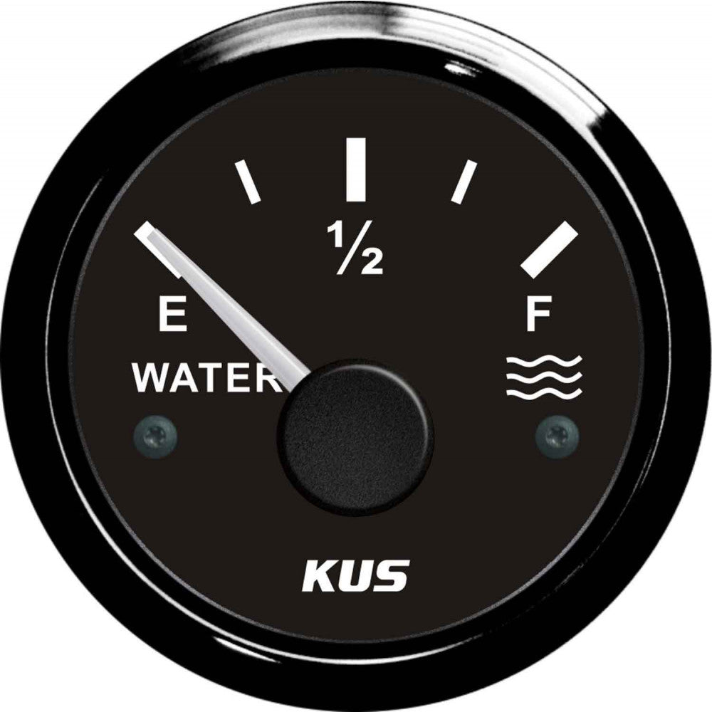 KUS Water Level Gauge with Black Stainless Bezel (US Resistance)  KY11003 - ChasNewensMarine
