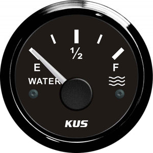 KUS Water Level Gauge with Black Stainless Bezel (US Resistance)  KY11003 - ChasNewensMarine