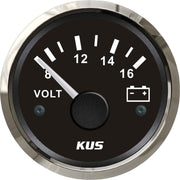 KUS Voltmeter Gauge with Stainless Steel Bezel (12V / Black)  KY13000