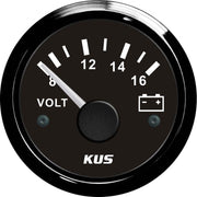 KUS Voltmeter Gauge with Black Stainless Steel Bezel (12V)  KY13013