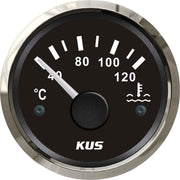 KUS Water Temperature Gauge with Stainless Bezel (120°C / Black)  KY14004