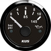 KUS Oil Pressure Gauge 10 Bar (Black Bezel / Black Dial)  KY15008 - ChasNewensMarine
