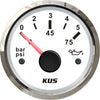 KUS Oil Pressure Gauge 5 Bar (Stainless Bezel / White Dial)  KY15100 - ChasNewensMarine