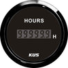 KUS Hourmeter Gauge with Black Stainless Bezel (12V / 24V)  KY39001 - ChasNewensMarine