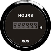 KUS Hourmeter Gauge with Black Stainless Bezel (12V / 24V)  KY39001