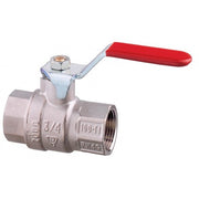Lever operated ball valve F-F full flow SS 304 lever     Nickel-plated brass