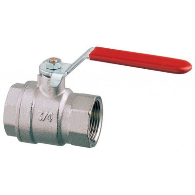Lever operated ball valve F-F full flow     Nickel-plated brass