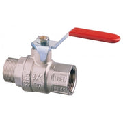 Lever operated ball valve M-F full flow     Nickel-plated brass