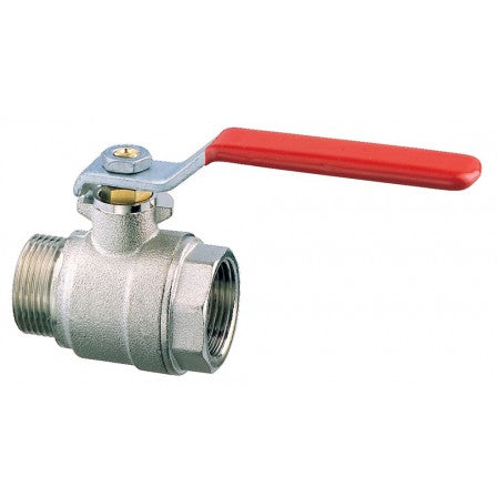 Lever operated ball valve M-F full flow     Nickel-plated brass