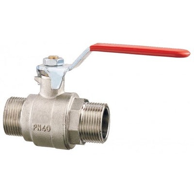 Lever operated ball valve M-M full flow     Nickel-plated brass