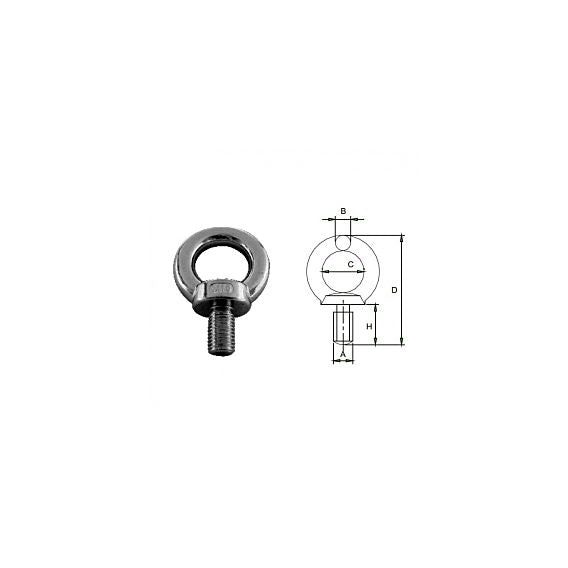 DIN580 eye bolt AISI316 casted M6