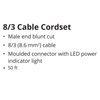 Cordset, 32A 230V, 50', Yellow