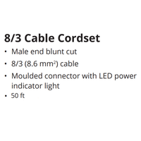 Cordset, 32A 230V, 50', Yellow