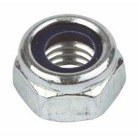 M10 Nylon Lock Nut Bzp Pack Of 10