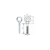 Eye-bolt with wide opening eye 8mm