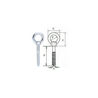 Eye-bolt with wide opening eye 5mm