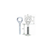 Eye-bolt with wide opening eye 5mm