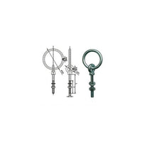 Ring bolt w/nut & washer HDG 8x60mm