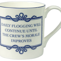 SAILING BOATING MARINE DRINKING BONE CHINA MUG MUGS "DAILY FLOGGING" FUN GIFTS