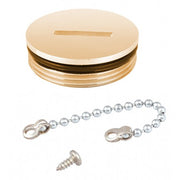 Spare plug with o-ring, chain and screw     Polished brass