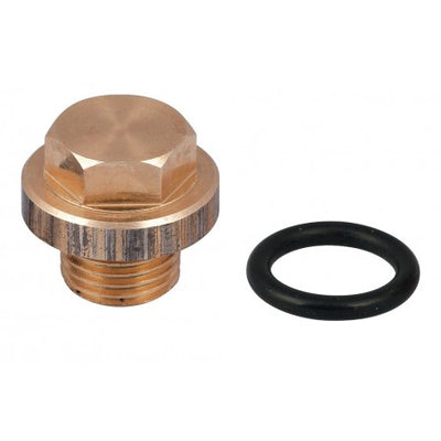 Strainer Drain Plug with Neoprene O-ring in Bronze - various sizes - 1/4