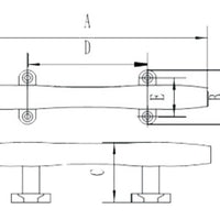 Hollow Base Cleat, 316 Stainless Steel, 125mm