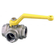 Three ways ball valve F-F-F - "L" flow     Nickel-plated brass