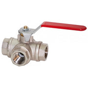 Three ways ball valve F-F-F PN32 - "T" flow     Nickel-plated brass