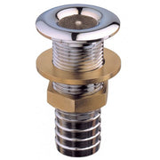 Thru-hull connection with hose adaptor     Chromium-plated brass