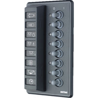 Vetus P8FA Vertical Switch Panel 8 Way (12V/24V / Auto Fuses)  V-P8FA