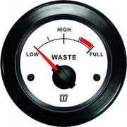 Vetus WASTW Waste Water Level Gauge (52mm Cut Out / White)  V-WASTW
