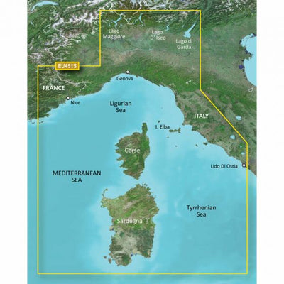 Garmin BlueChart G3 Vision Small Area - VEU451S - Ligurian Sea - Corsica & Sardinia