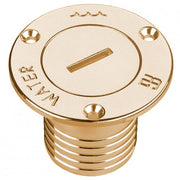 "WATER" deck filler with hose connector     Polished brass