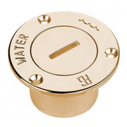 "WATER" deck filler     Polished brass