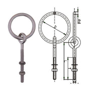 Ring bolt w/nut & washer AISI316 6x50mm