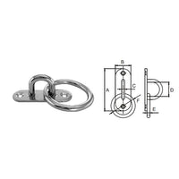 Eye plate rectangular with ring AISI304