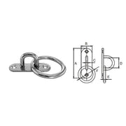 Eye plate rectangular with ring AISI304