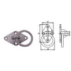 Eye plate diamond with ring AISI304 5mm