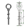 Eye Bolt inc Nut & Washer - Stainless Steel AISI316