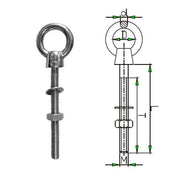 Eye Bolt inc Nut & Washer - Stainless Steel AISI316