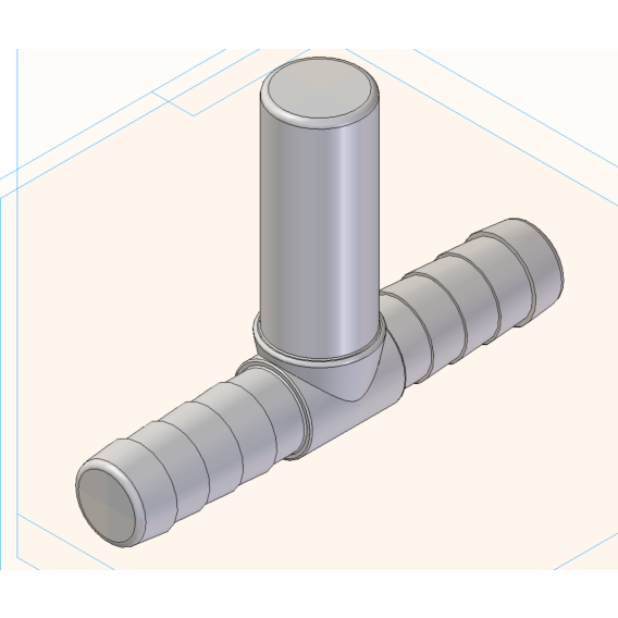 T Piece - 2 X 1/2" Barb +WX M OEM