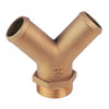 Y-shaped hose connector with male head     Yellow brass